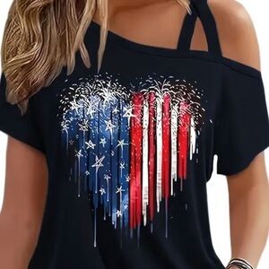 One shoulder festive summer shirt xxl new in package